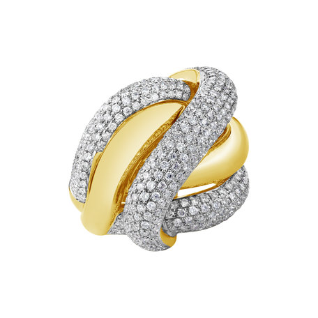 Prsten s diamanty Sun Snake