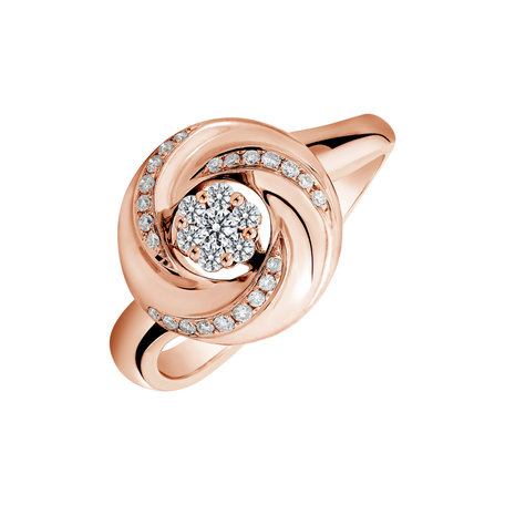 Prsten s diamanty Flower Swirl