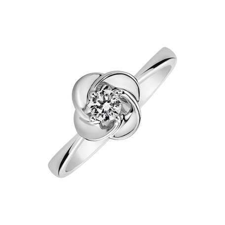 Prsten s diamantem Minimalist Flower