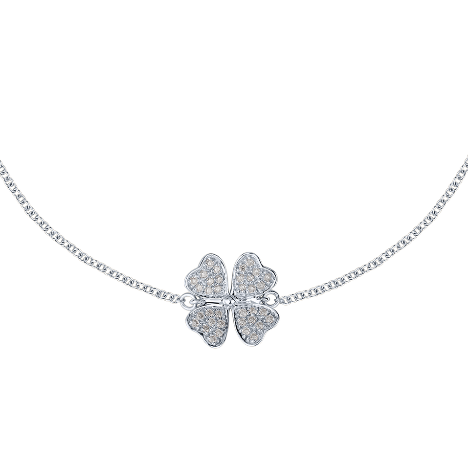 Náramek s diamanty Four Leaf Clover