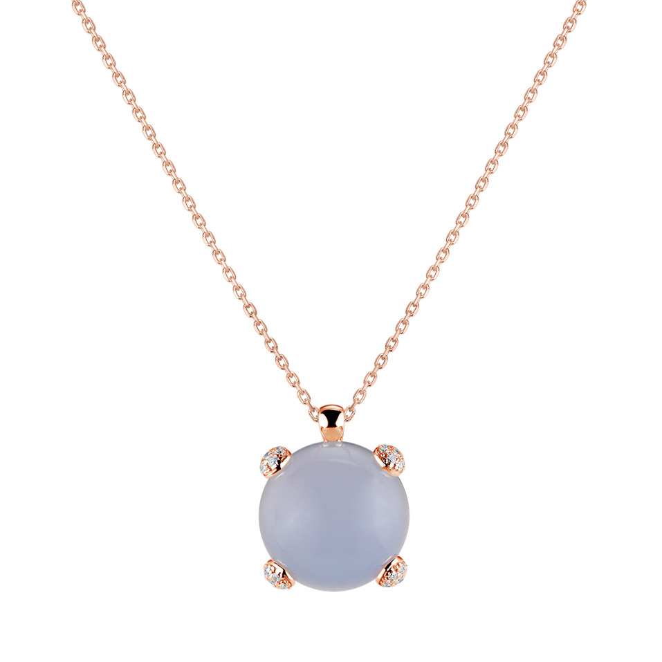 Náhrdelník s chalcedonem a diamanty Royal Drop