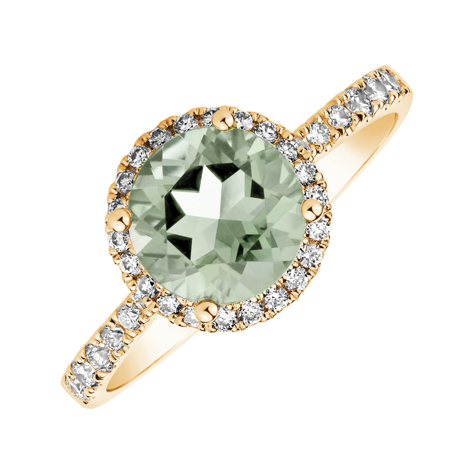 Prsten s diamanty a ametystem green Sparkly Bonbon