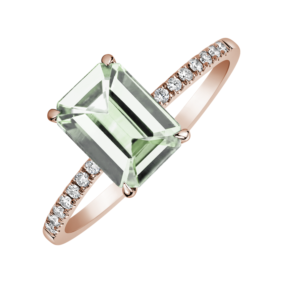 Prsten s diamanty a ametystem green Perfect Promise