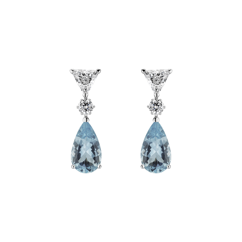 Náušnice s akvamarínem a diamanty Aquamarine Tears