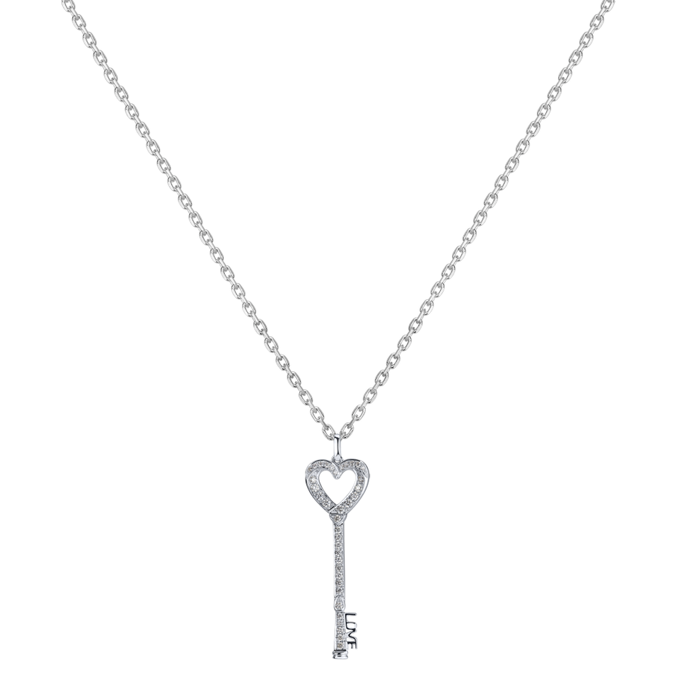 Přívěs s diamanty Heart Key