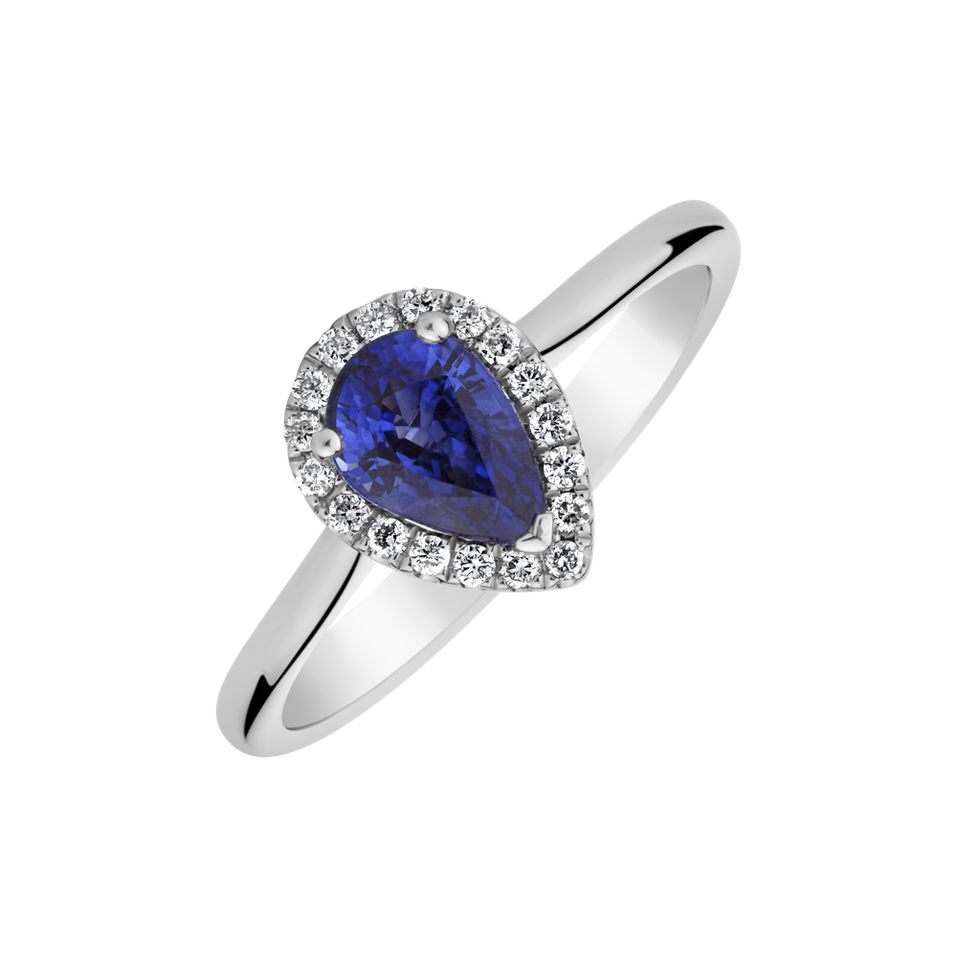 Prsten s safírem a diamanty Royal Sapphire