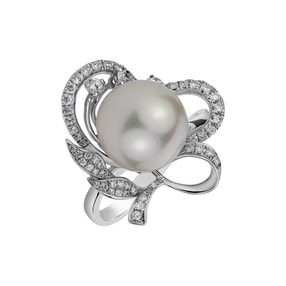 Prsten s perlou a diamanty Pearl Madame