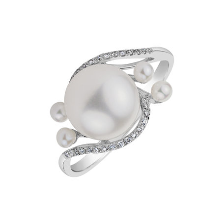 Prsten s perlou a diamanty Pearl Wonder