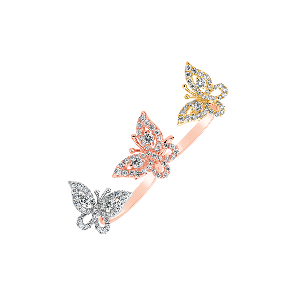 Prsten s diamanty Butterflies