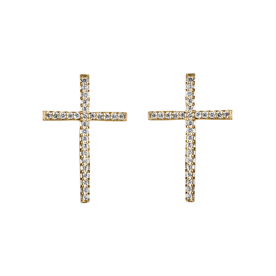 Náušnice s diamanty Shimmering Cross