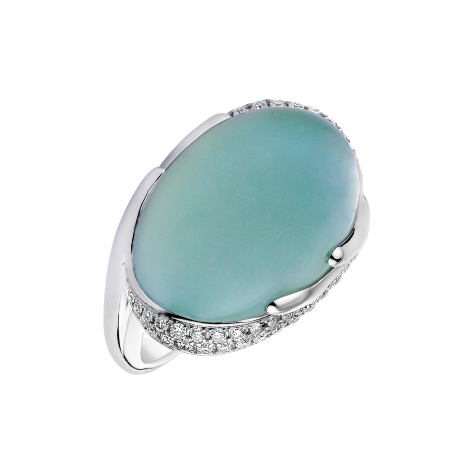 Prsten s chalcedonem a diamanty Gem Miracle