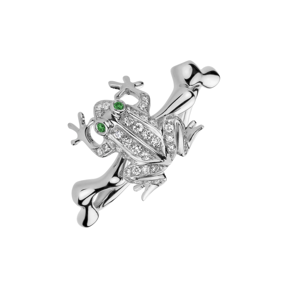 Prsten s diamanty a granáty Noble Frog