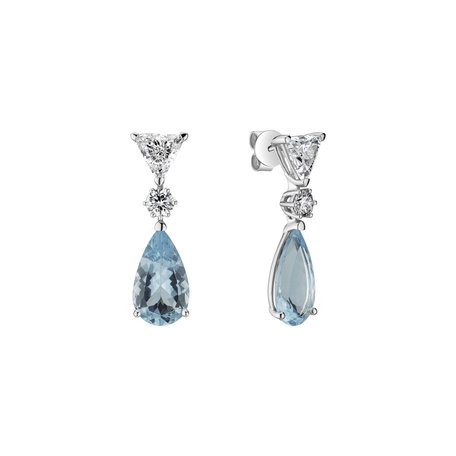 Náušnice s akvamarínem a diamanty Aquamarine Tears