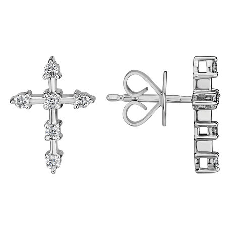 Náušnice s diamanty Sparkling Cross