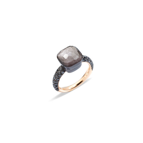 Prsten s titanem, diamanty a obsidianem Nudo Classic Ring