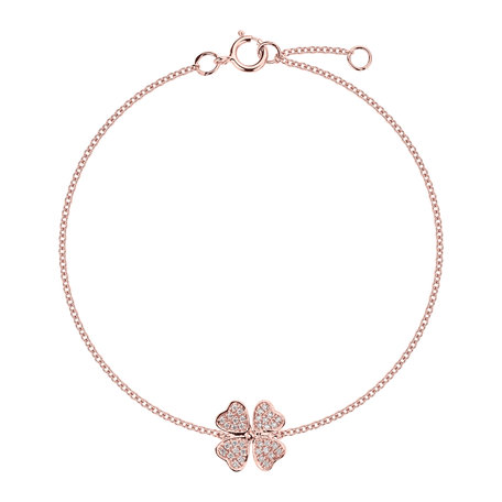 Náramek s diamanty Four Leaf Clover