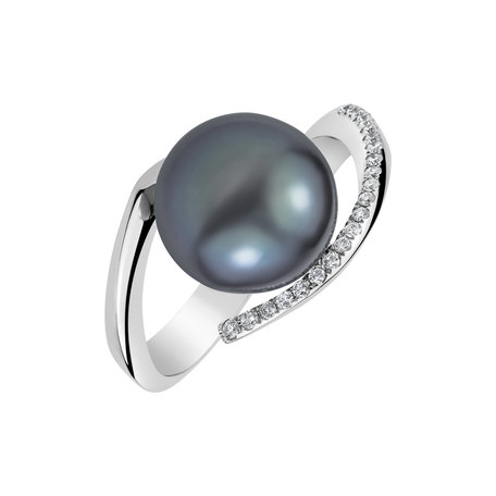 Prsten s diamanty a perlou Celestial Pearl     47060