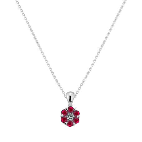 Přívěs s diamanty a rubíny Fancy Daisy