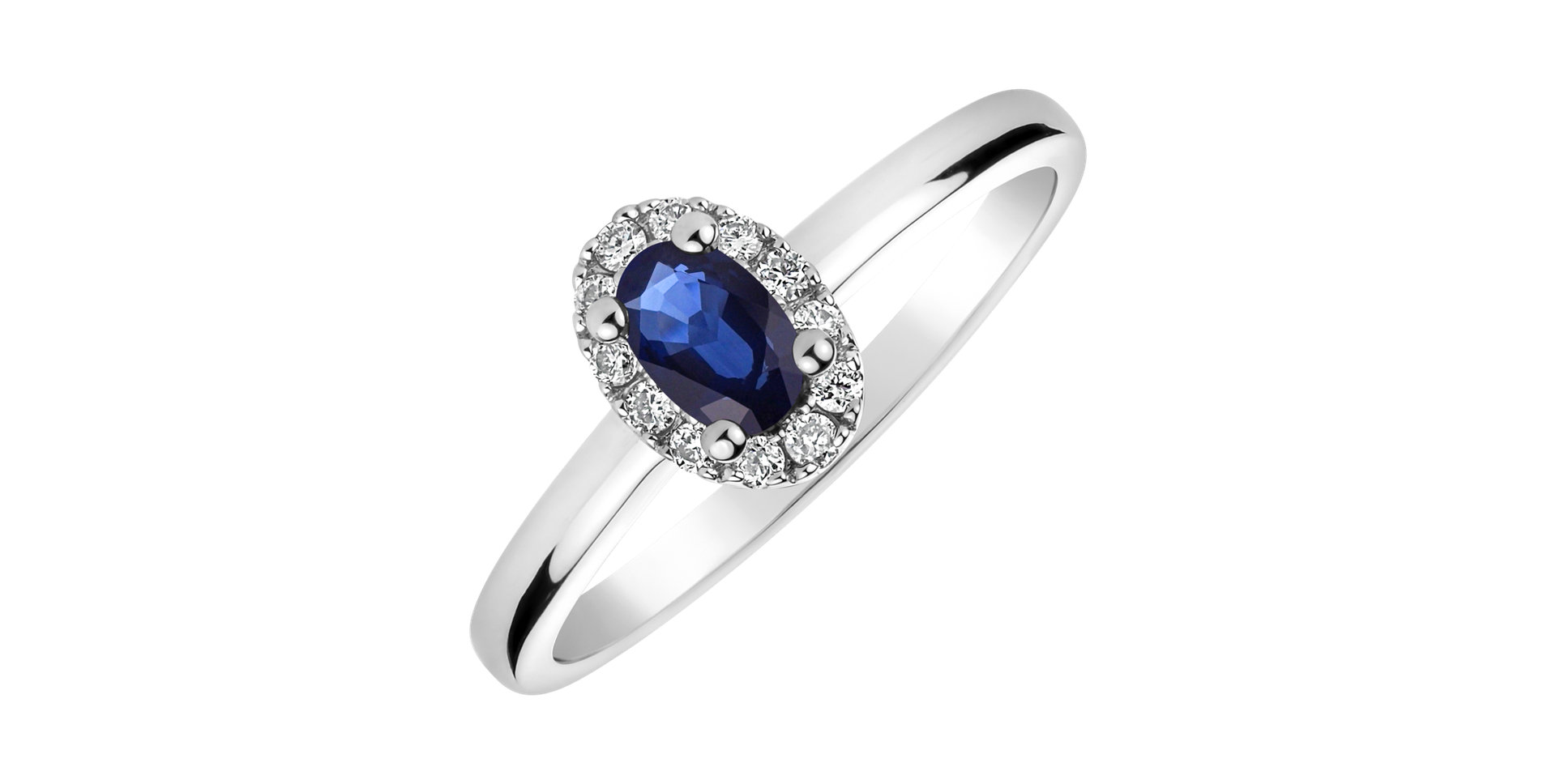 Prsten s diamanty a safírem Princess