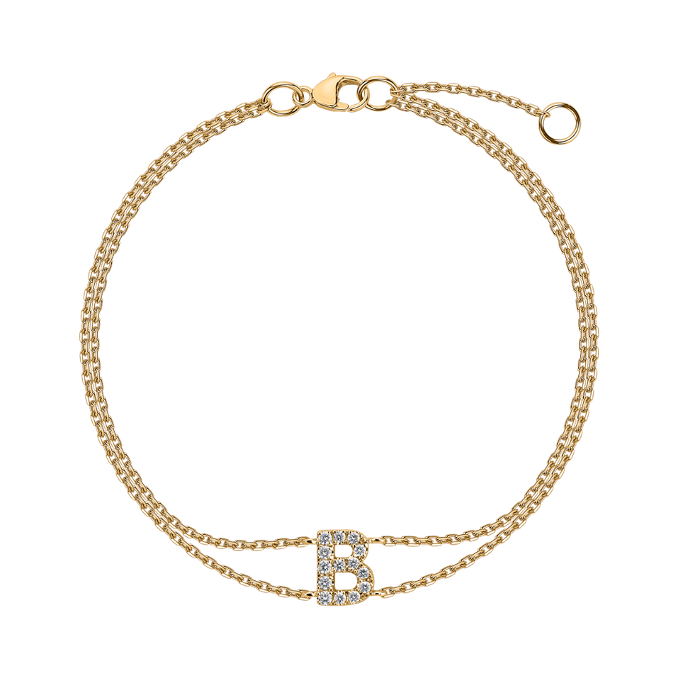 Náramek 14kt žluté zlato s diamantem Alphabet Constellations