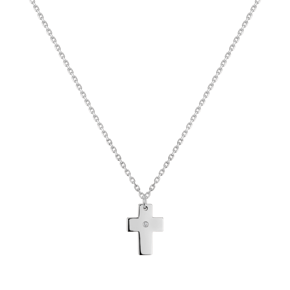 Náhrdelník s diamantem Cross of Romanticism