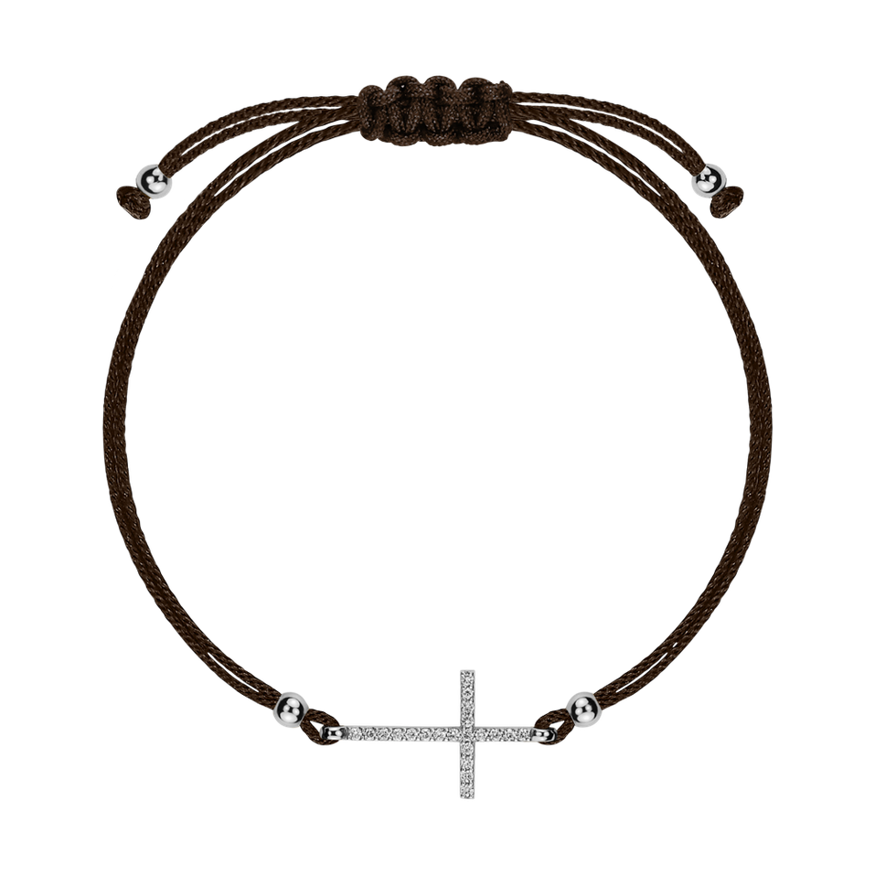 Náramek s diamanty Forever Cross