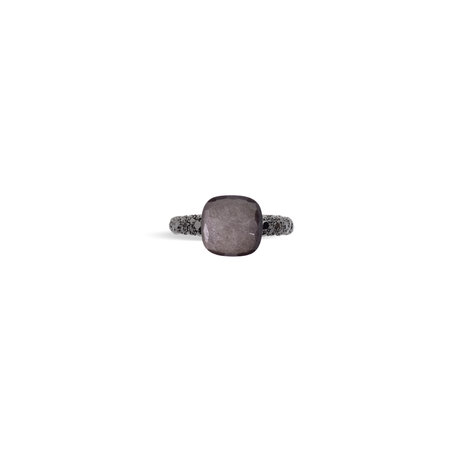 Prsten s titanem, diamanty a obsidianem Nudo Classic Ring